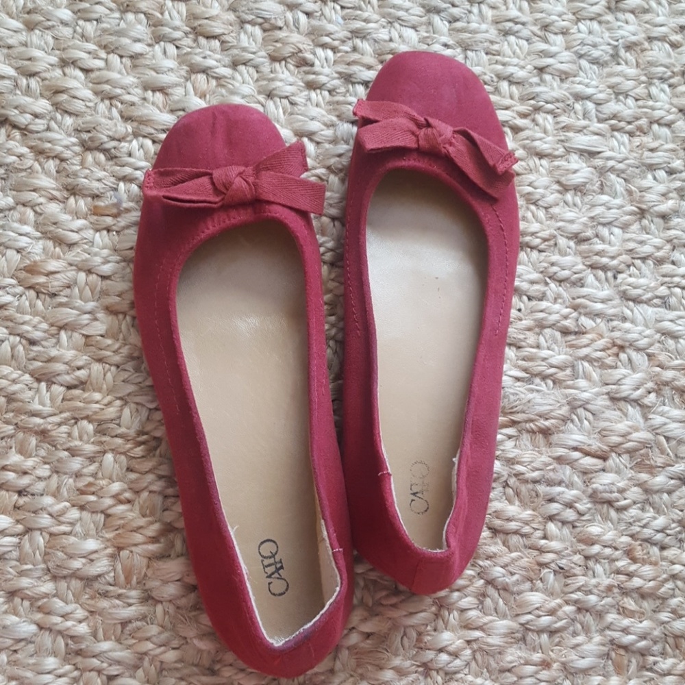 Red Suede Flats